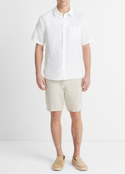 Linen Short-Sleeve Shirt in Short Sleeve | VINCE Men