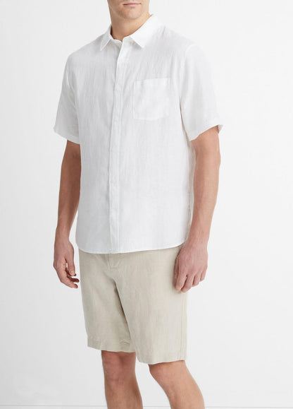 Linen Short-Sleeve Shirt in Short Sleeve | VINCE Men