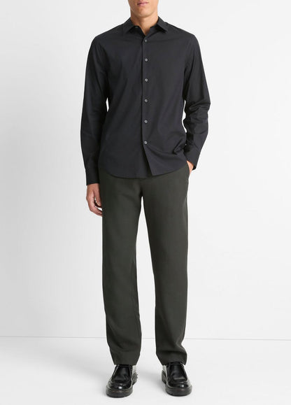 Stretch-Cotton Poplin Shirt in Long Sleeve | VINCE Men