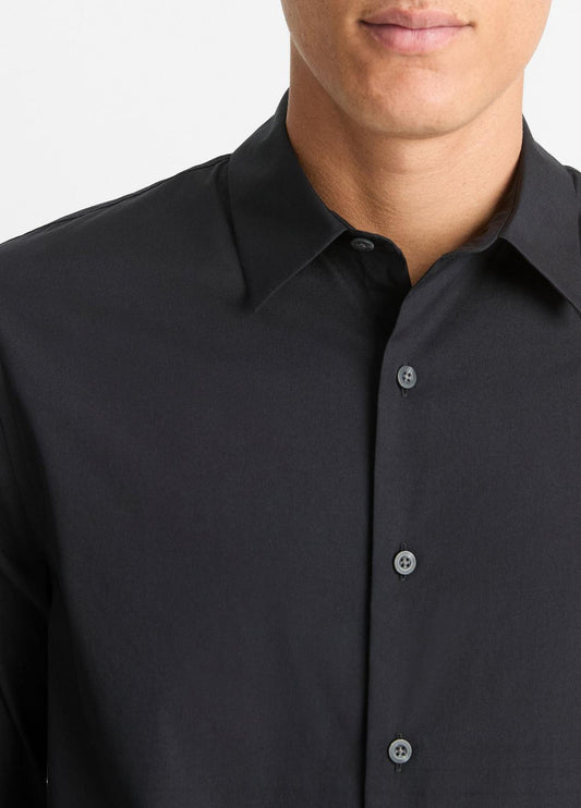 Stretch-Cotton Poplin Shirt in Long Sleeve | VINCE Men
