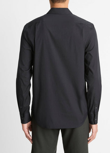Stretch-Cotton Poplin Shirt in Long Sleeve | VINCE Men