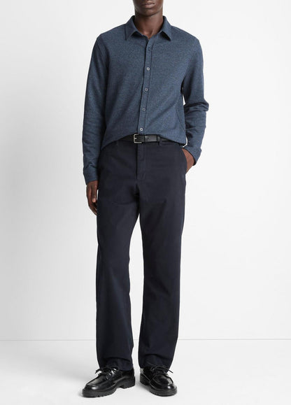 Houndstooth Cotton-Blend Button-Front Shirt in Long Sleeve | VINCE Men