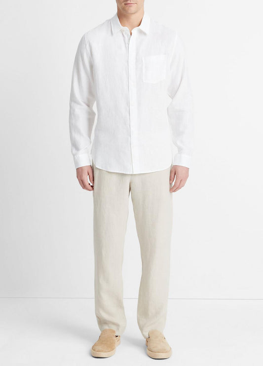 Linen Long-Sleeve Shirt in Long Sleeve | VINCE Men