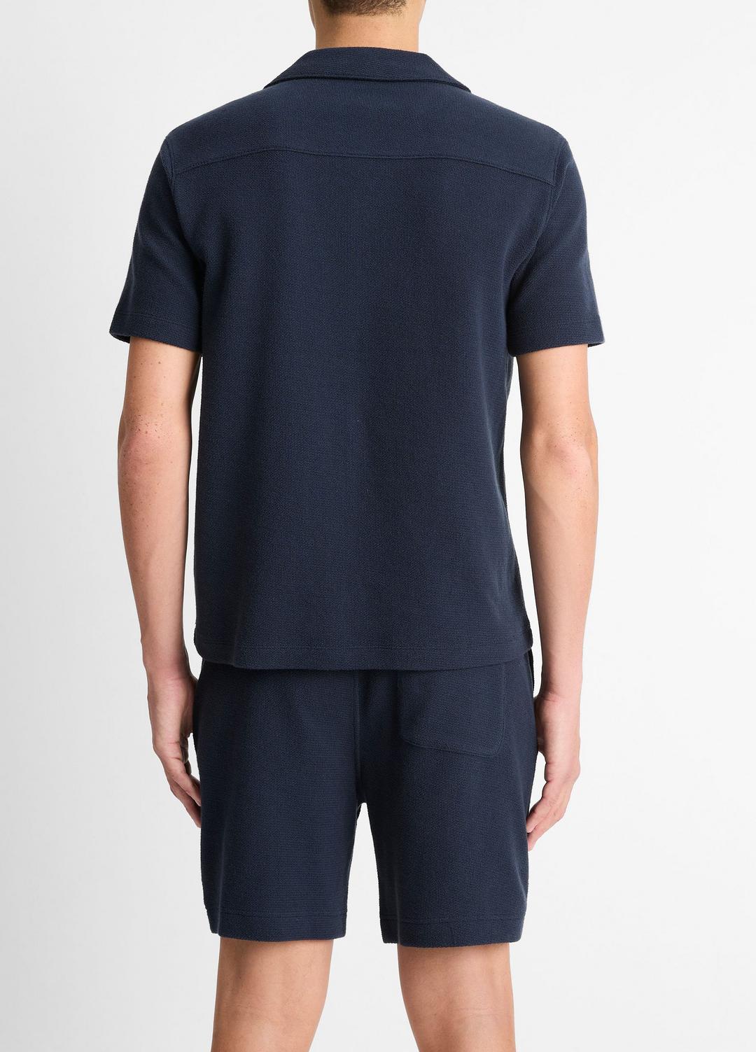 Cotton Bouclé Cabana Shirt in Short Sleeve | VINCE Men