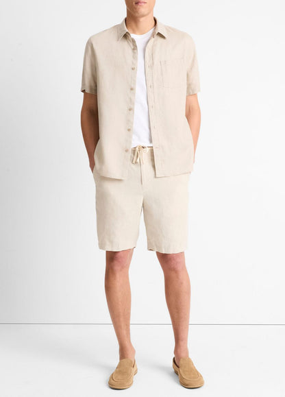 Linen Short-Sleeve Shirt in Short Sleeve | VINCE Men