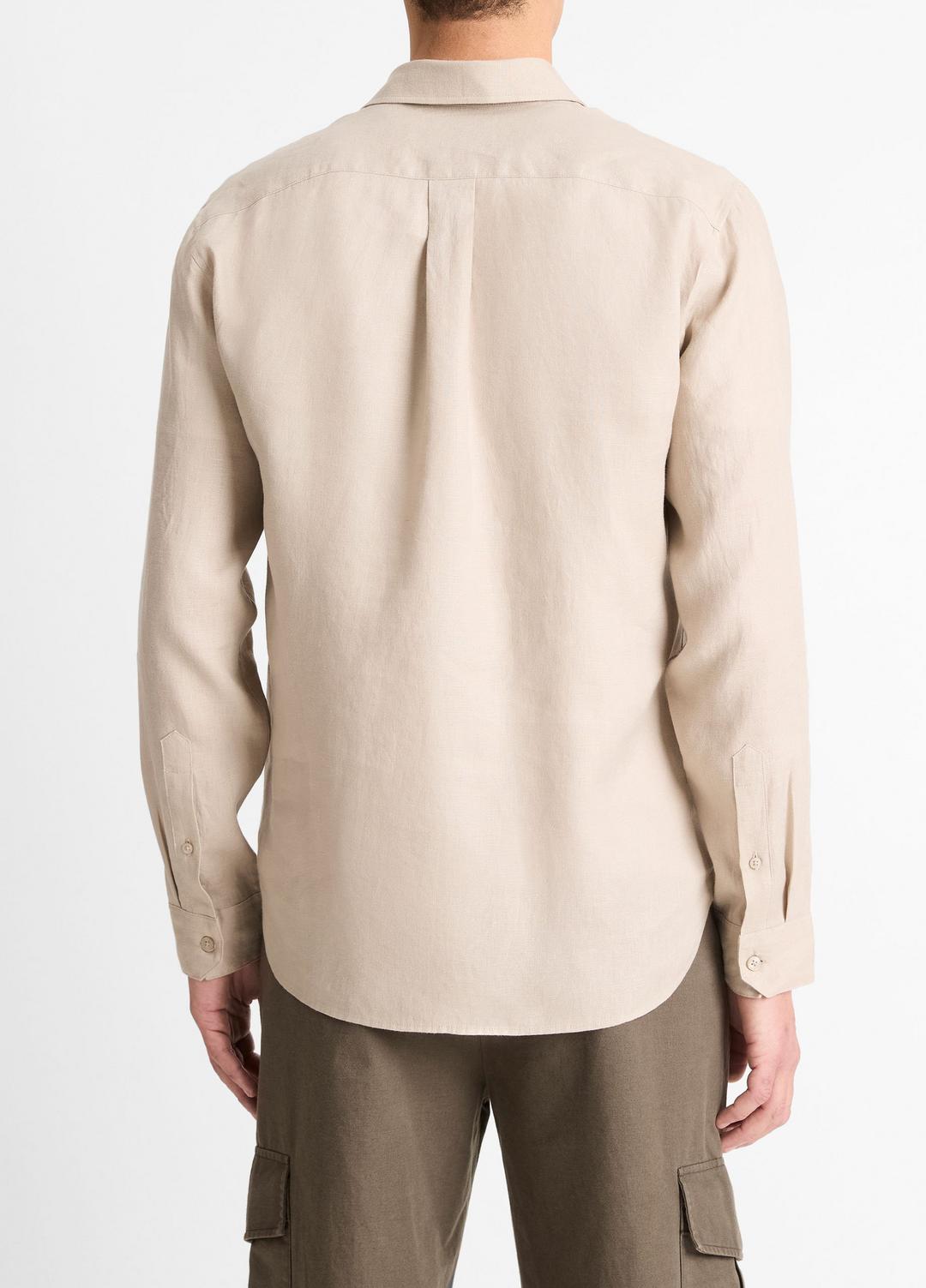 Linen Long-Sleeve Shirt in Long Sleeve | VINCE Men