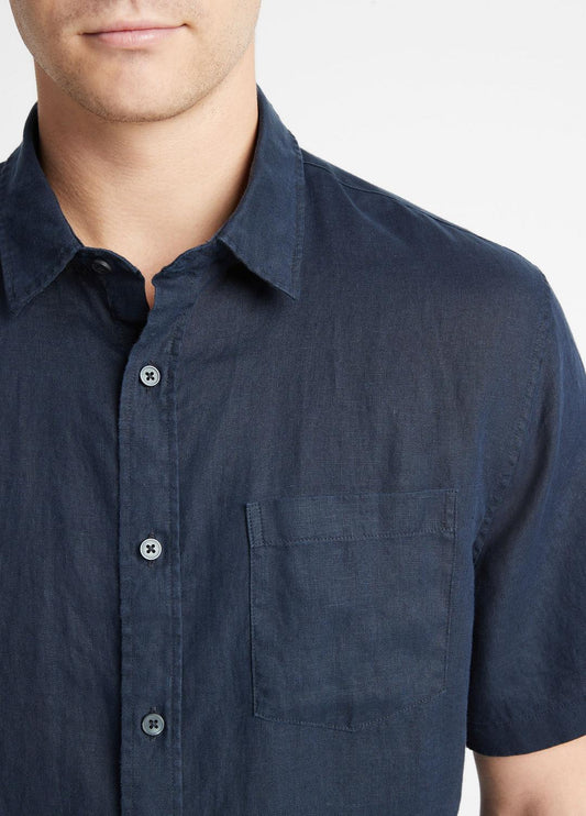 Linen Short-Sleeve Shirt in Short Sleeve | VINCE Men
