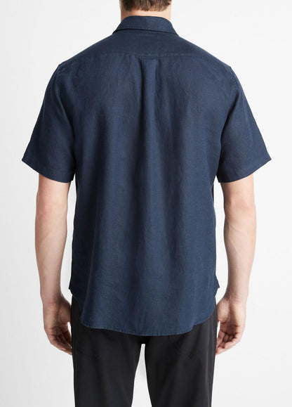 Linen Short-Sleeve Shirt in Short Sleeve | VINCE Men