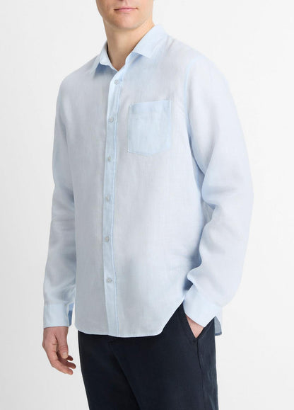 Linen Long-Sleeve Shirt in Long Sleeve | VINCE Men
