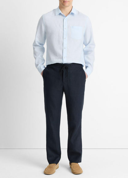 Linen Long-Sleeve Shirt in Long Sleeve | VINCE Men
