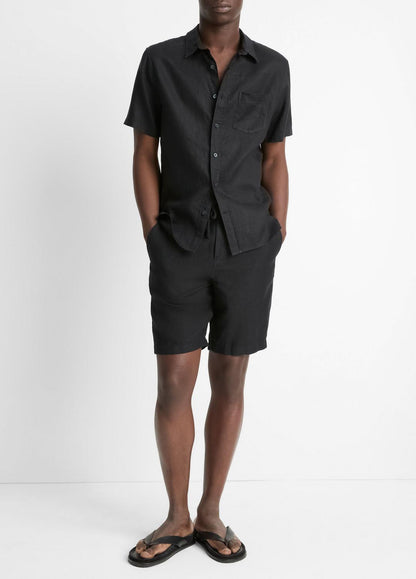Linen Short-Sleeve Shirt in Short Sleeve | VINCE Men
