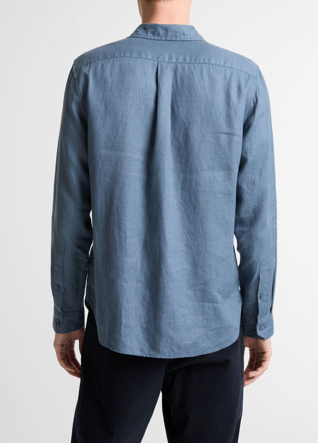 Linen Long-Sleeve Shirt in Long Sleeve | VINCE Men