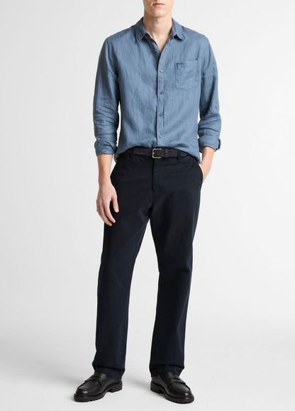 Linen Long-Sleeve Shirt in Long Sleeve | VINCE Men
