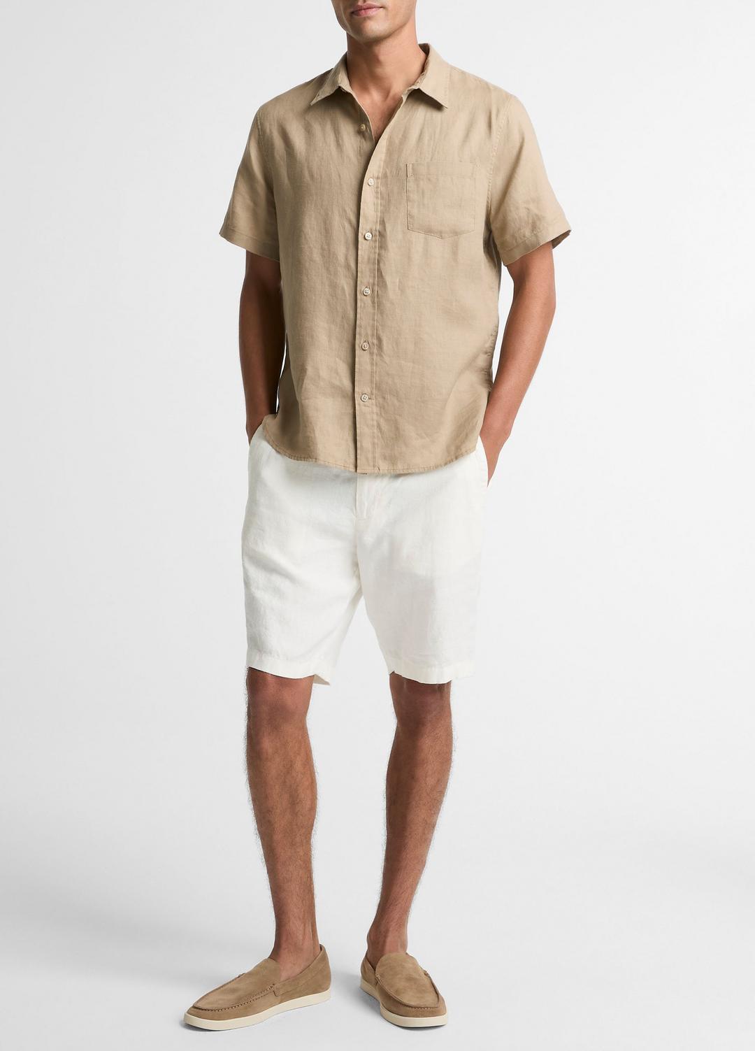 Linen Short-Sleeve Shirt in Long Sleeve | VINCE Men
