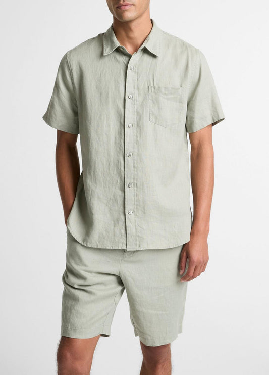Linen Short-Sleeve Shirt in Long Sleeve | VINCE Men