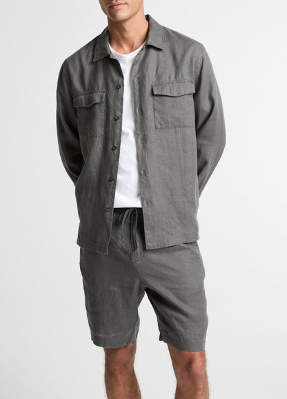 Linen Garage Shirt  in Long Sleeve | VINCE Men