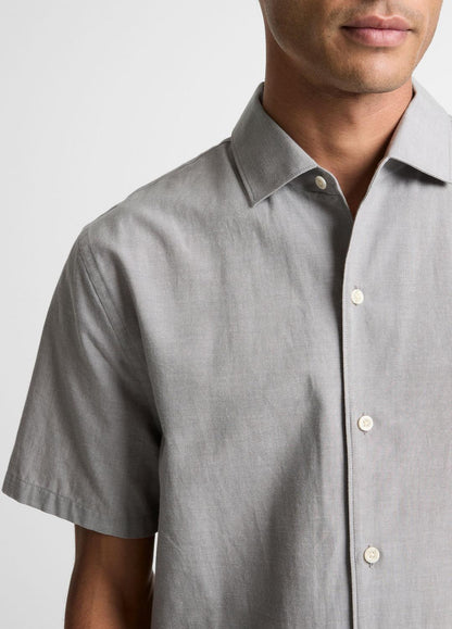 Cotton Short-Sleeve Button-Front Shirt  in Short Sleeve | VINCE Men