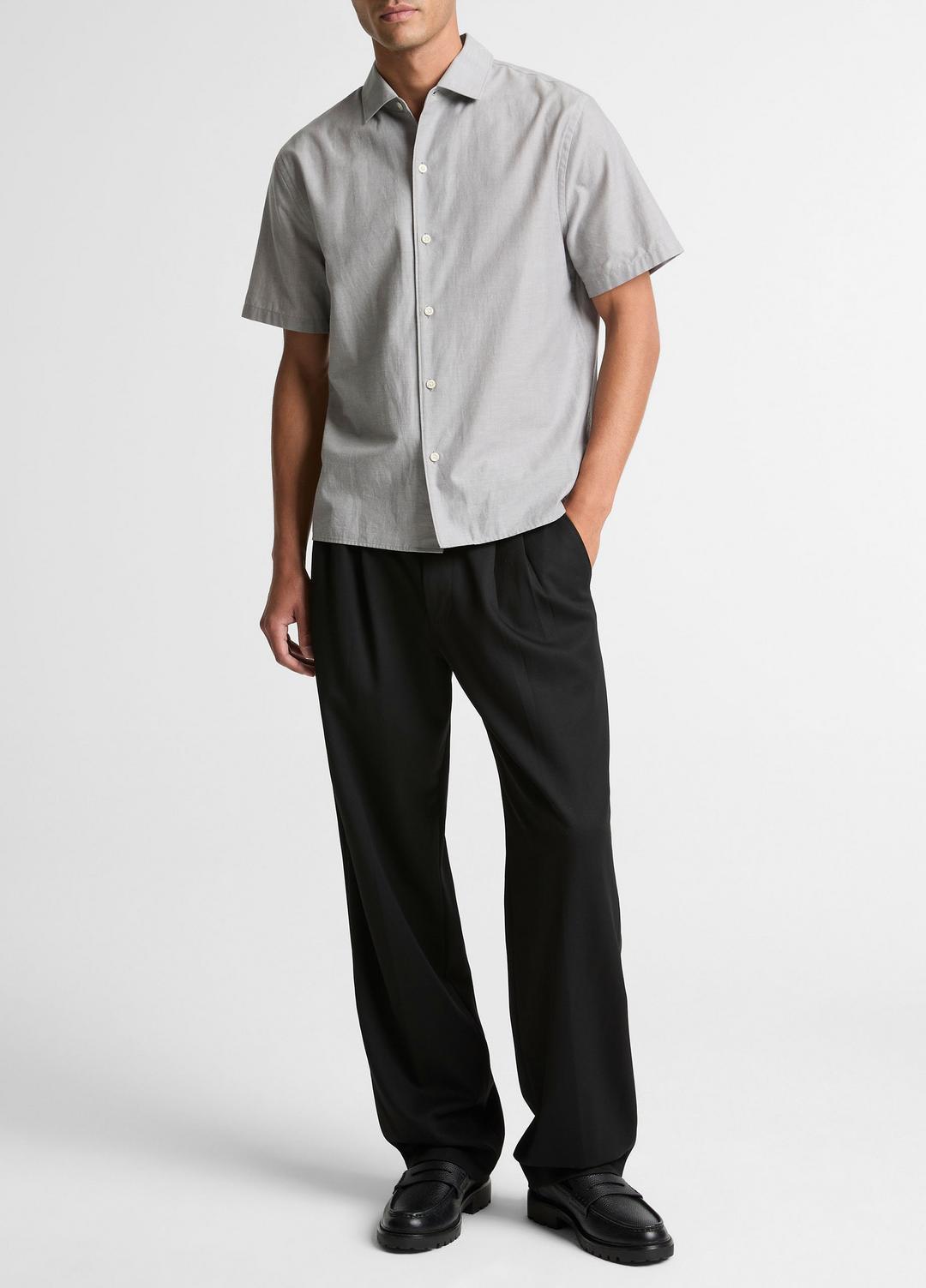 Cotton Short-Sleeve Button-Front Shirt  in Short Sleeve | VINCE Men