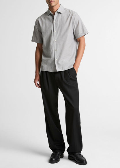 Cotton Short-Sleeve Button-Front Shirt  in Short Sleeve | VINCE Men