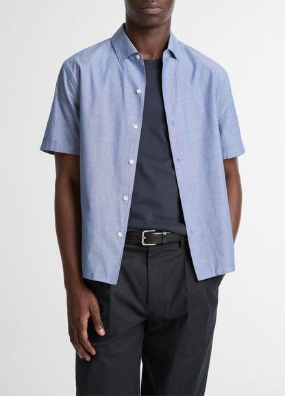 Cotton Short-Sleeve Button-Front Shirt  in Short Sleeve | VINCE Men