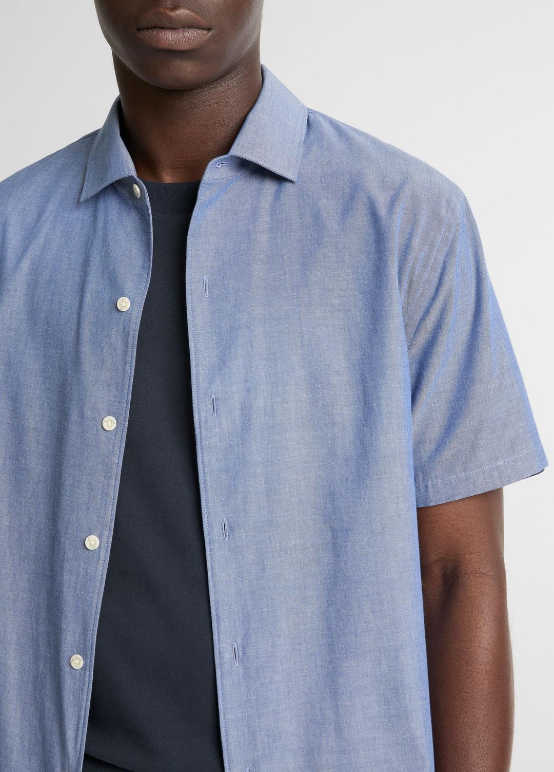 Cotton Short-Sleeve Button-Front Shirt  in Short Sleeve | VINCE Men