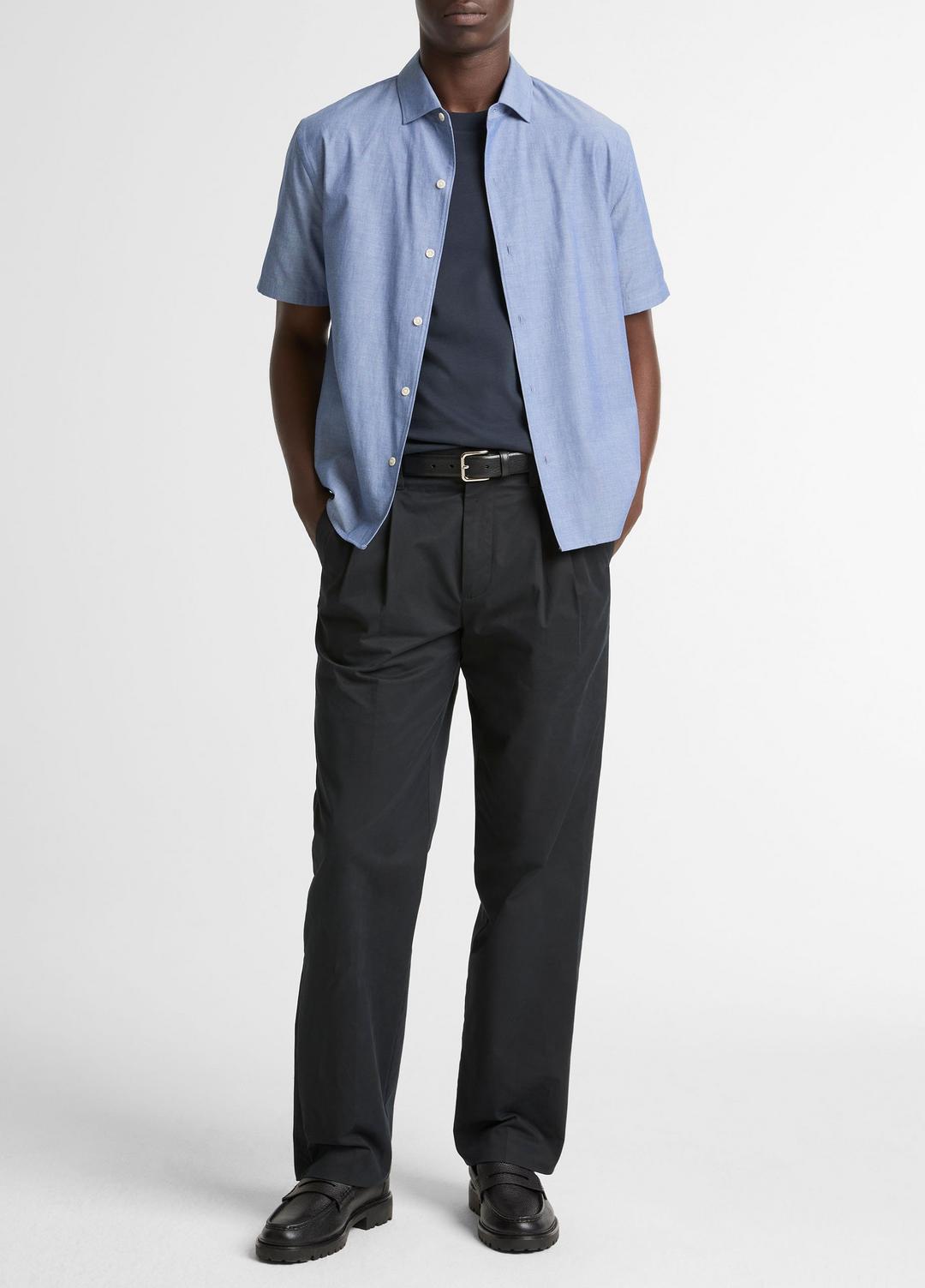 Cotton Short-Sleeve Button-Front Shirt  in Short Sleeve | VINCE Men