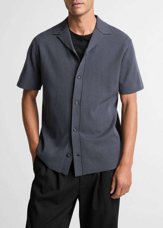Merino Wool Cabana Shirt  in Short Sleeve | VINCE Men