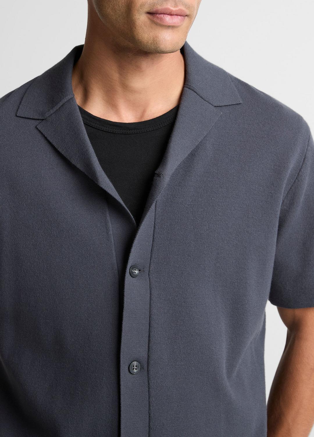 Merino Wool Cabana Shirt  in Short Sleeve | VINCE Men