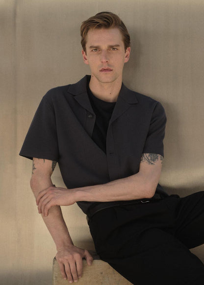 Merino Wool Cabana Shirt  in Short Sleeve | VINCE Men