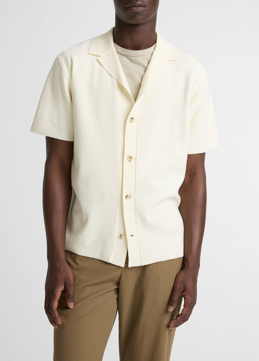 Merino Wool Cabana Shirt  in Short Sleeve | VINCE Men