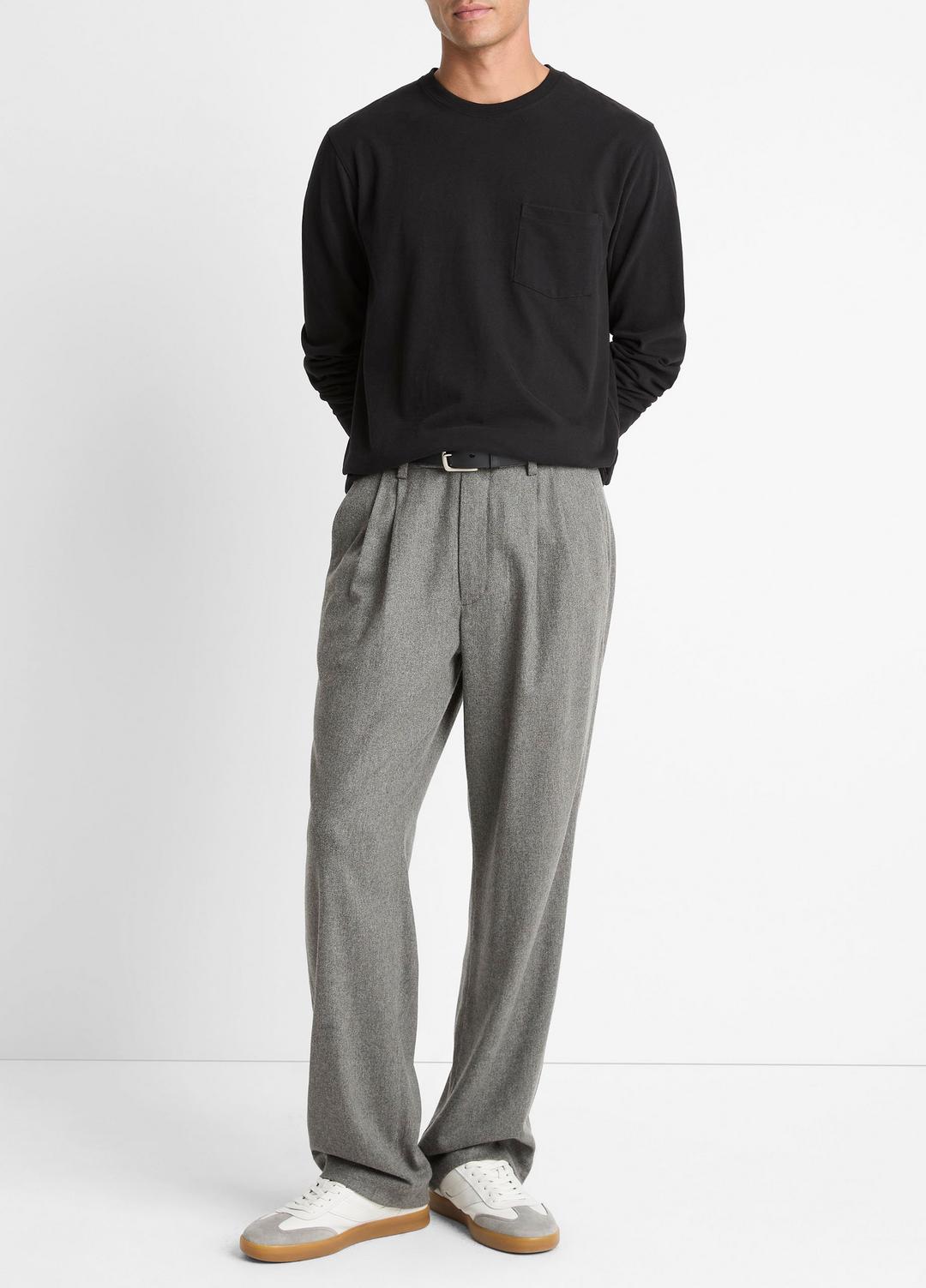 Sueded Jersey Long-Sleeve Pocket T-Shirt in Long Sleeve | VINCE Men