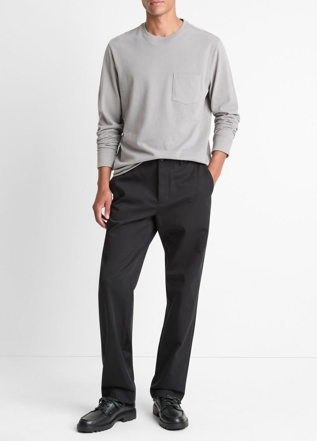 Sueded Jersey Long-Sleeve Pocket T-Shirt in Long Sleeve | VINCE Men