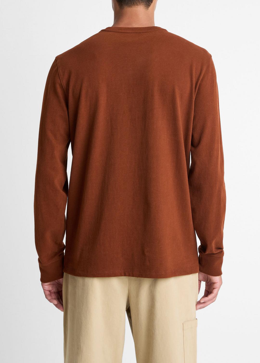 Sueded Jersey Long-Sleeve Pocket T-Shirt in Long Sleeve | VINCE Men