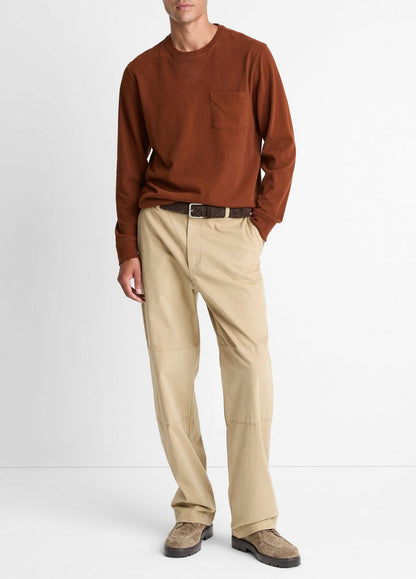 Sueded Jersey Long-Sleeve Pocket T-Shirt in Long Sleeve | VINCE Men