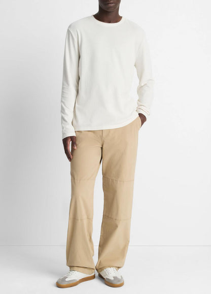 Micro-Waffle Pima Cotton Double-Collar Long-Sleeve T-Shirt in Long Sleeve | VINCE Men