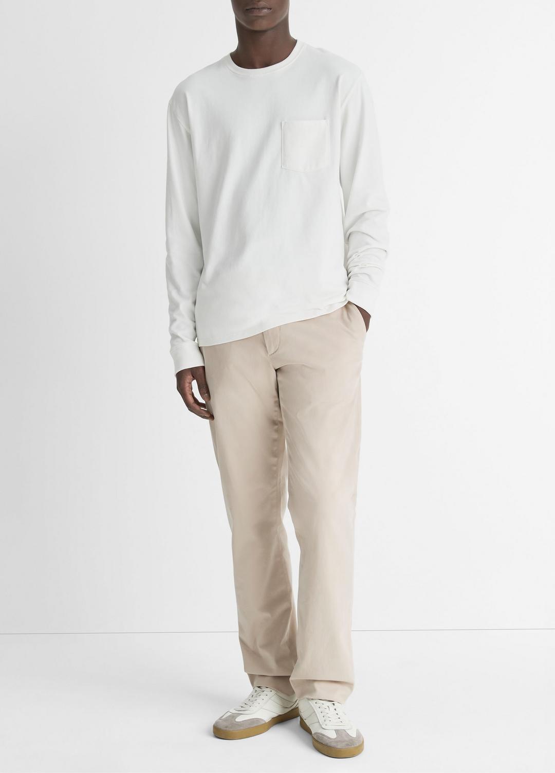 Sueded Jersey Long-Sleeve Pocket T-Shirt in Long Sleeve | VINCE Men