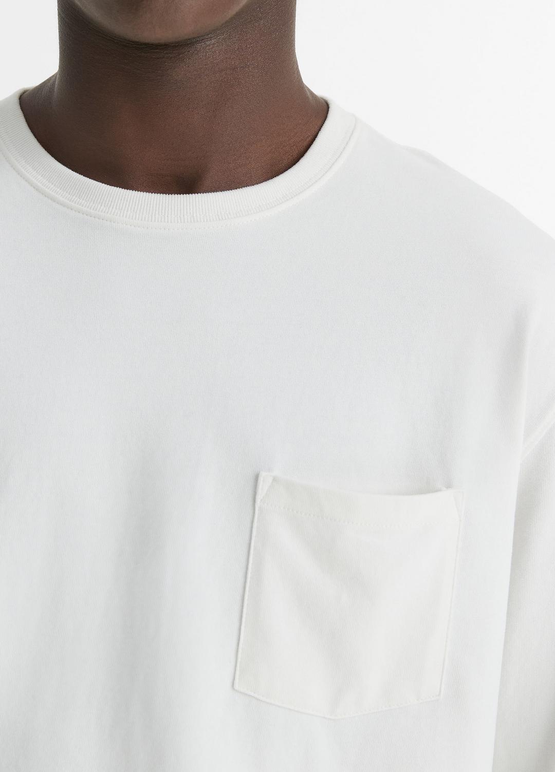 Sueded Jersey Long-Sleeve Pocket T-Shirt in Long Sleeve | VINCE Men
