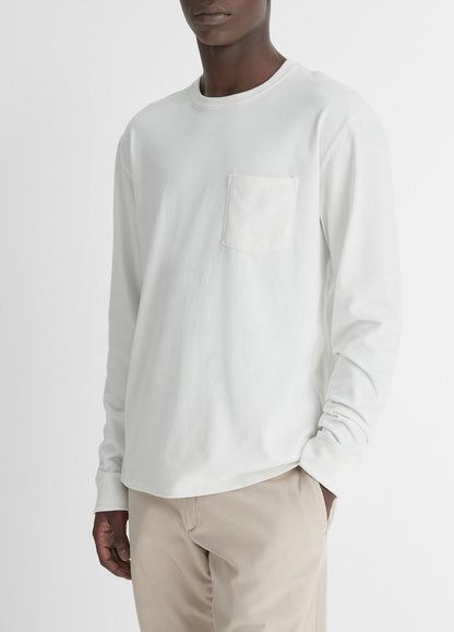 Sueded Jersey Long-Sleeve Pocket T-Shirt in Long Sleeve | VINCE Men
