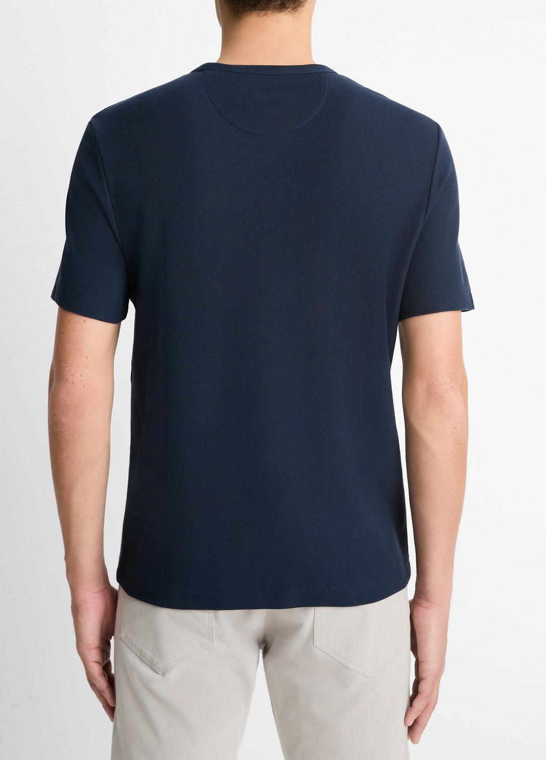 Pima Cotton Piqué Crew Neck T-Shirt in Short Sleeve | VINCE Men