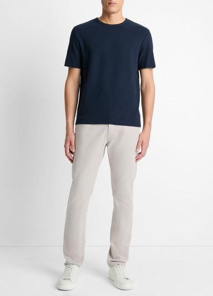 Pima Cotton Piqué Crew Neck T-Shirt in Short Sleeve | VINCE Men
