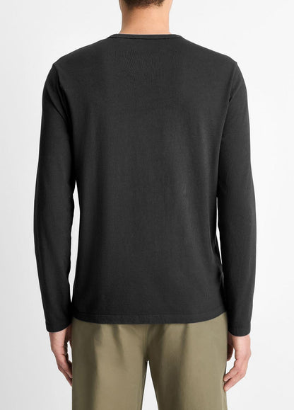 Garment Dye Cotton Long-Sleeve Henley in Henleys & Polos | VINCE Men