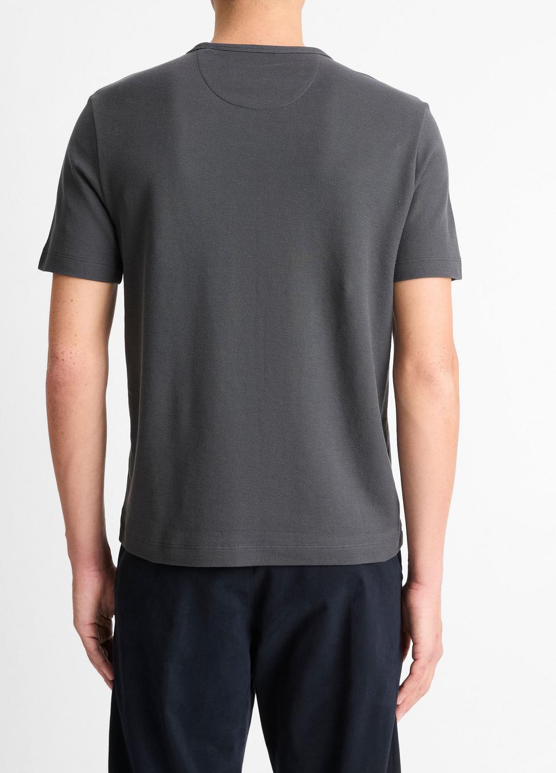 Pima Cotton Piqué Crew Neck T-Shirt in Short Sleeve | VINCE Men
