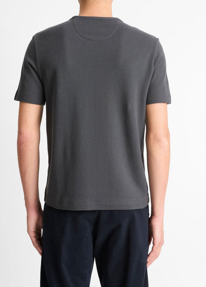 Pima Cotton Piqué Crew Neck T-Shirt in Short Sleeve | VINCE Men