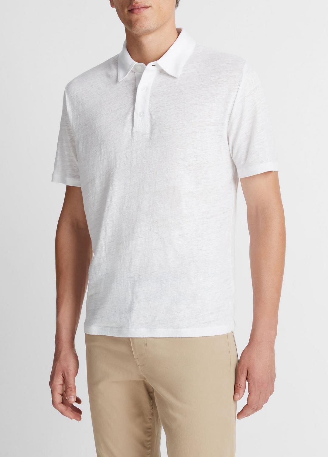 Linen Polo Shirt in Henleys & Polos | VINCE Men