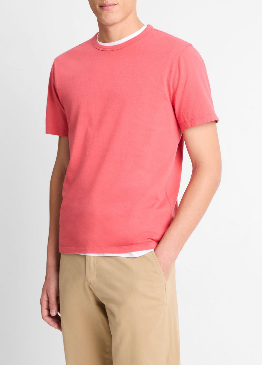 Garment Dye Cotton T-Shirt in Short Sleeve | VINCE Men