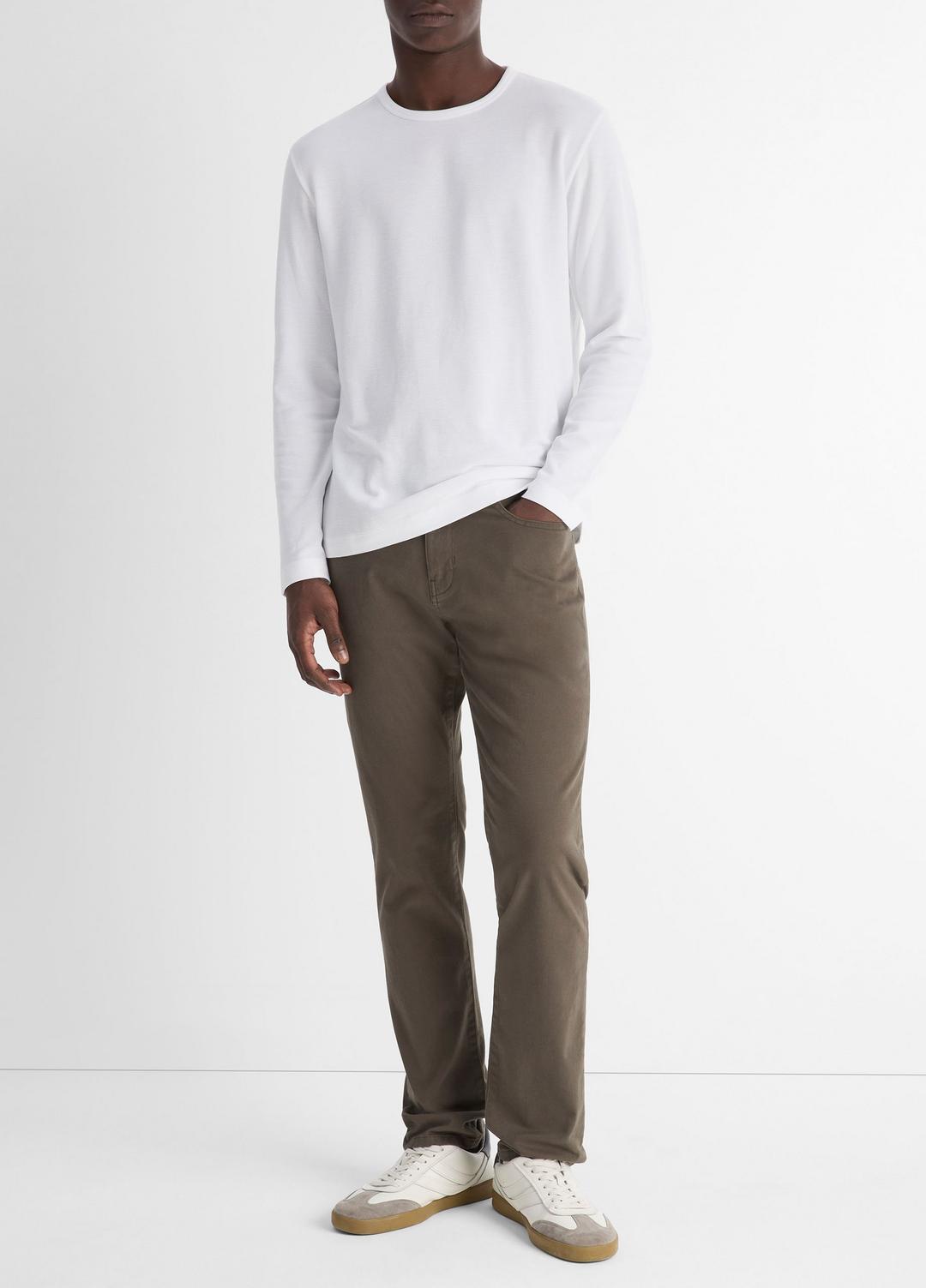 Pima Cotton Piqué Long-Sleeve T-Shirt in Long Sleeve | VINCE Men