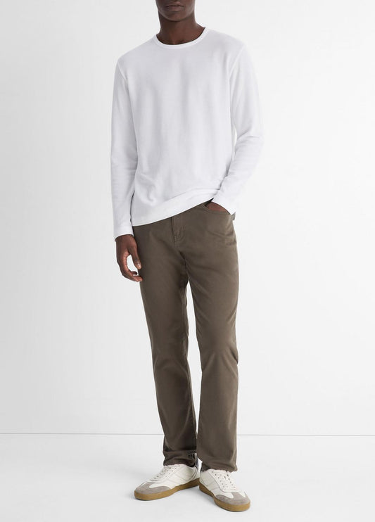 Pima Cotton Piqué Long-Sleeve T-Shirt in Long Sleeve | VINCE Men