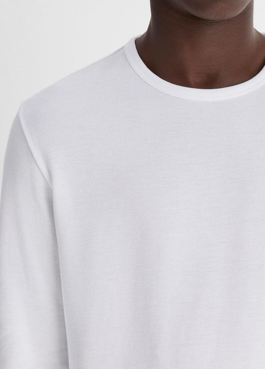 Pima Cotton Piqué Long-Sleeve T-Shirt in Long Sleeve | VINCE Men