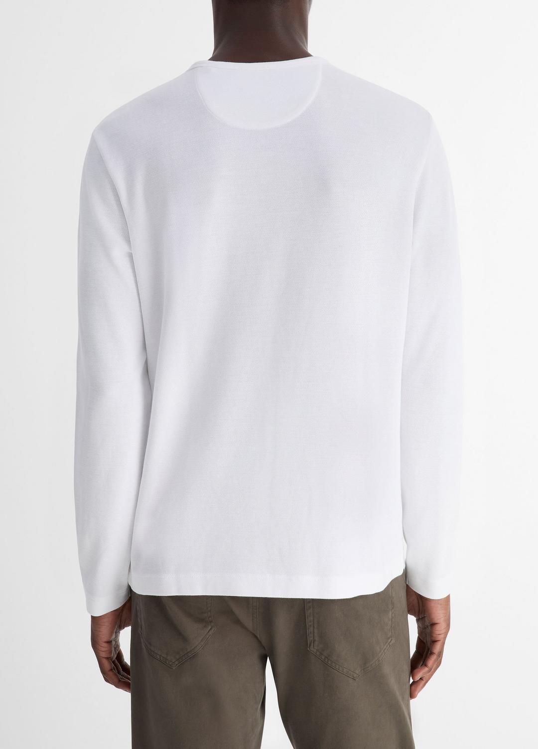 Pima Cotton Piqué Long-Sleeve T-Shirt in Long Sleeve | VINCE Men