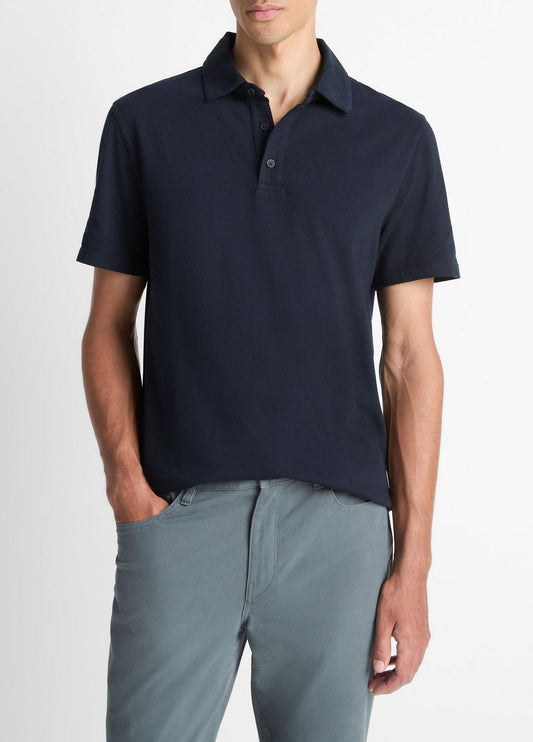 Garment Dye Cotton Polo Shirt in Henleys & Polos | VINCE Men